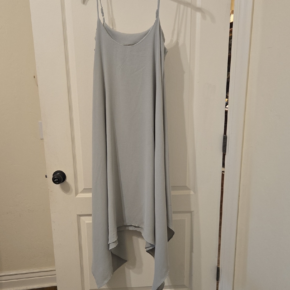 SHEIN Pale Gray Asymmetrical Slip Dress Size L